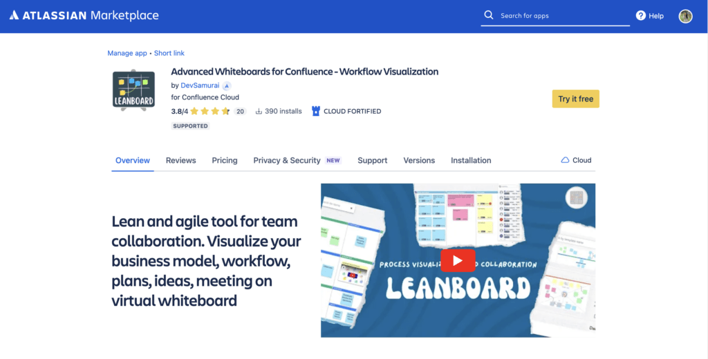Whiteboard for Confluence